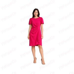Shelby & Palmer Hot Pink Ruched Puff Sleeve Sheath Dress Size 8 NWT